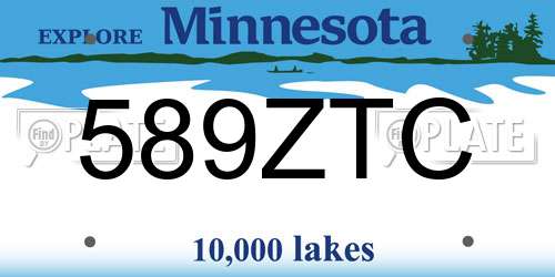 589ZTC Minnesota License Plate
