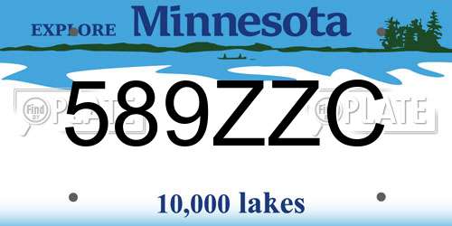 589ZZC Minnesota License Plate