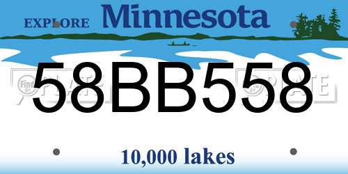 58BB558 Minnesota License Plate