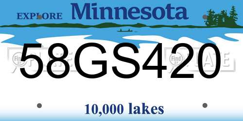 58GS420 Minnesota License Plate