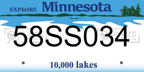 58SS034 Minnesota License Plate