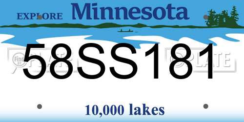 58SS181 Minnesota License Plate