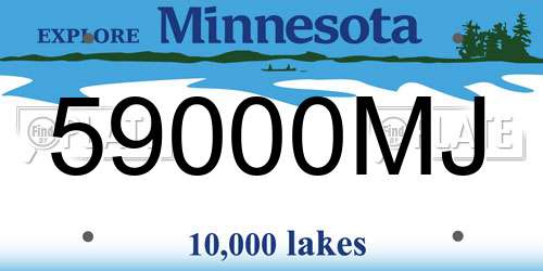 59000MJ Minnesota License Plate