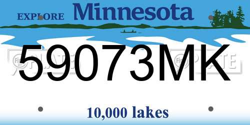 59073MK Minnesota License Plate