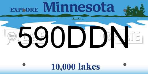 590DDN Minnesota License Plate