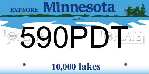 590PDT Minnesota License Plate