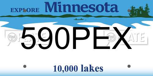 590PEX Minnesota License Plate
