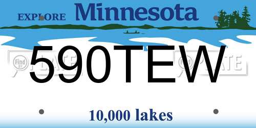 590TEW Minnesota License Plate