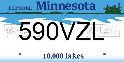 590VZL Minnesota License Plate