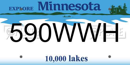 590WWH Minnesota License Plate