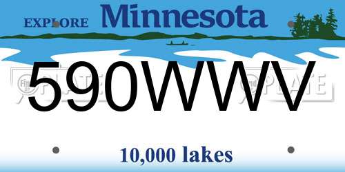 590WWV Minnesota License Plate