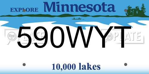 590WYT Minnesota License Plate