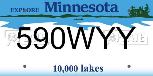 590WYY Minnesota License Plate
