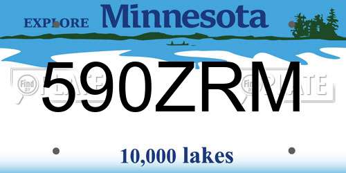 590ZRM Minnesota License Plate