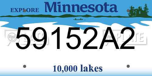 59152A2 Minnesota License Plate
