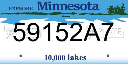 59152A7 Minnesota License Plate