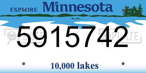 5915742 Minnesota License Plate