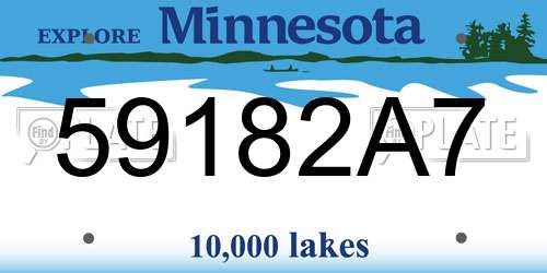 59182A7 Minnesota License Plate