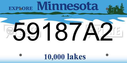 59187A2 Minnesota License Plate