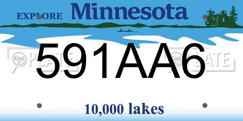 591AA6 Minnesota License Plate