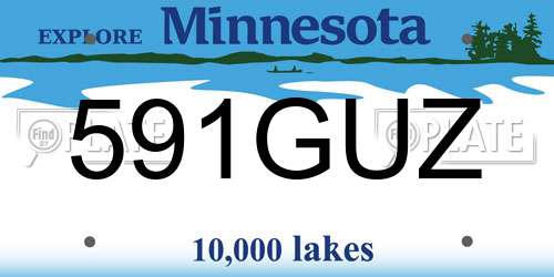 591GUZ Minnesota License Plate