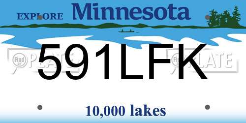 591LFK Minnesota License Plate