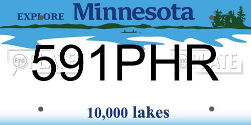 591PHR Minnesota License Plate