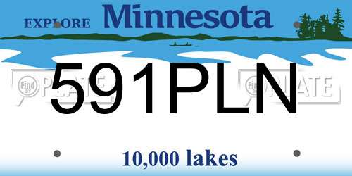591PLN Minnesota License Plate