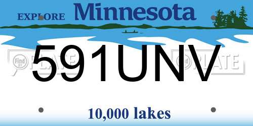591UNV Minnesota License Plate