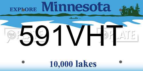 591VHT Minnesota License Plate