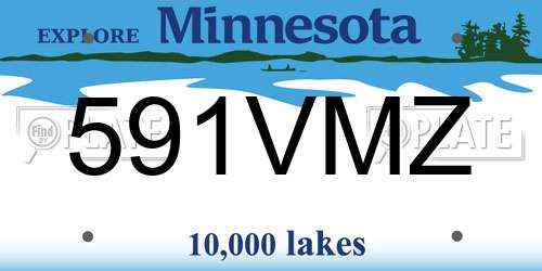 591VMZ Minnesota License Plate