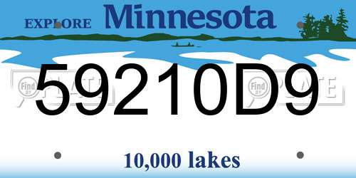59210D9 Minnesota License Plate