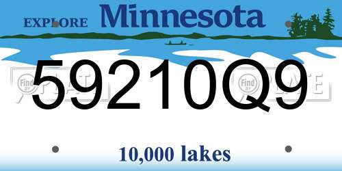 59210Q9 Minnesota License Plate