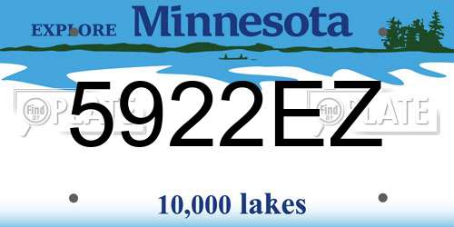 5922EZ Minnesota License Plate
