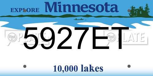5927ET Minnesota License Plate