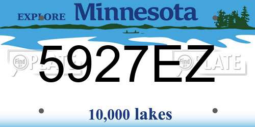5927EZ Minnesota License Plate