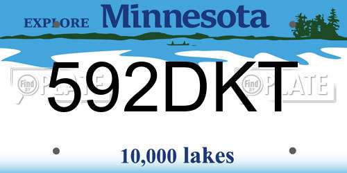 592DKT Minnesota License Plate
