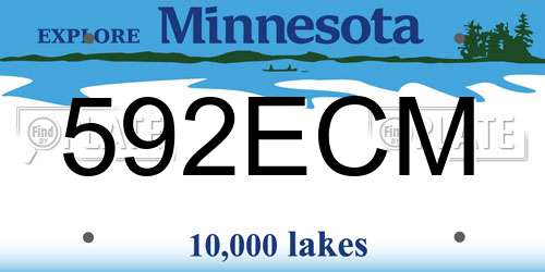 592ECM Minnesota License Plate