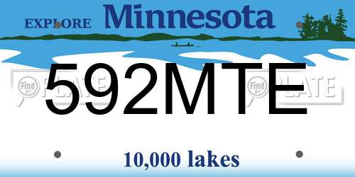 592MTE Minnesota License Plate