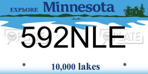 592NLE Minnesota License Plate