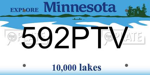 592PTV Minnesota License Plate