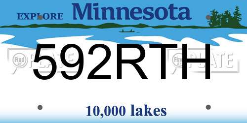 592RTH Minnesota License Plate