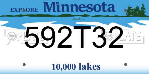 592T32 Minnesota License Plate