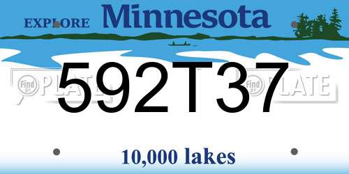 592T37 Minnesota License Plate