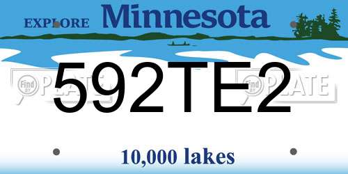 592TE2 Minnesota License Plate