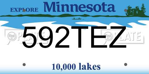 592TEZ Minnesota License Plate
