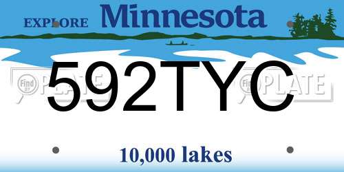 592TYC Minnesota License Plate