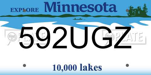 592UGZ Minnesota License Plate