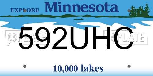 592UHC Minnesota License Plate
