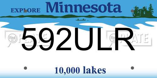 592ULR Minnesota License Plate